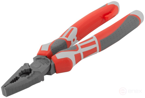 Плоскогубцы комбинированные "Эталон", CrV сталь, ребра жесткости на губках, тефлоновое покрытие, 3К прорезиненные ручки 200 мм