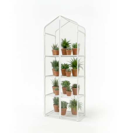 Greenhouse greenhouse on the windowsill Geoplastboard 59x39x160 cm 4 shelves with cover color white