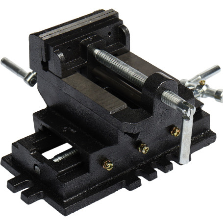 Тиски станочные ER-191100 с винтовыми механизмами для регулировки направления "вперед-назад", "лево-право" 4"-100мм чугунные ЭВРИКА /1 NEW