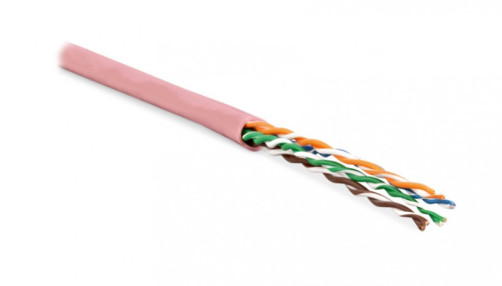 UUTP4-C5E-P24-IN-PVC-PK-305 (305 m) Twisted pair cable, unshielded U/UTP, category 5e, 4 pairs (24 AWG), stranded (path), PVC, -20°C – +75°C, pink