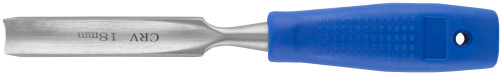 The chisel is semicircular with a plastic handle of 18 mm