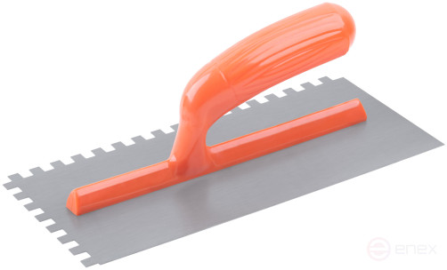 Гладилка стальная с пластиковой ручкой, 280х130 мм зубчатая, зуб 8х8 мм