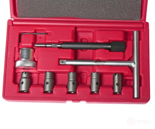 A set of tools for lapping diesel engine nozzle seats 9 items in a JTC case