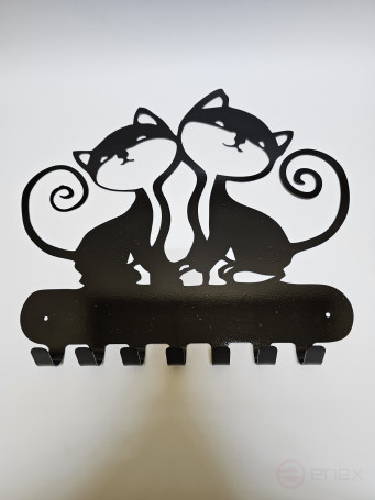 Metal wall housekeeper "Cats in love"