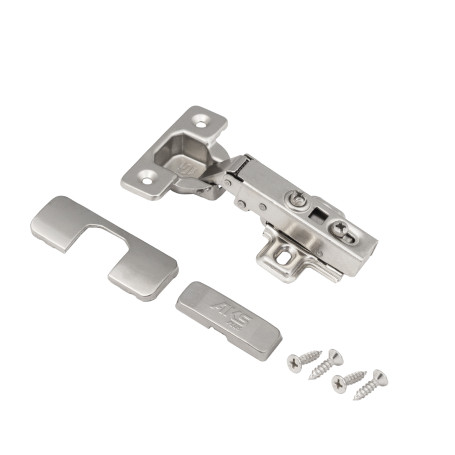 Петля накладная с доводчиком 45мм h0 clip-on AKS PLUS (саморезы, заглушки)