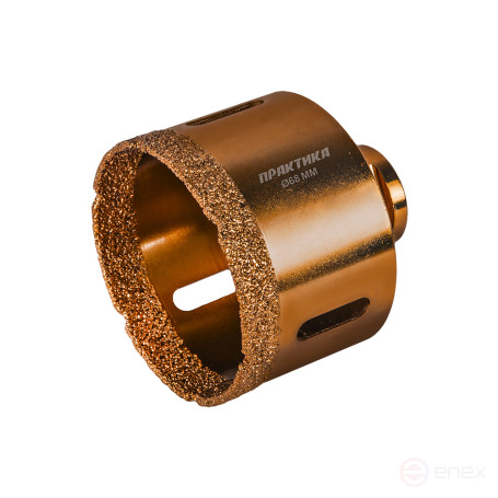 Коронка алмазная для УШМ ПРАКТИКА "Эксперт" 68 мм (1шт) блистер (641-077)