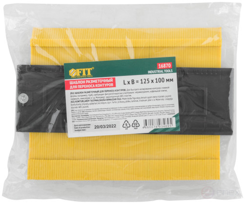 Marking template for tiles, plastic 125x100 mm