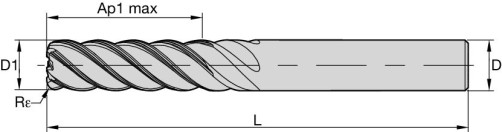 UGDE1000A5ARB KC643M Milling cutter