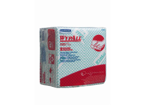 WypAll® X80 Plus Протирочный материал - Сложенные в 1/4 / Зеленый (8 упаковок x 30 листов)