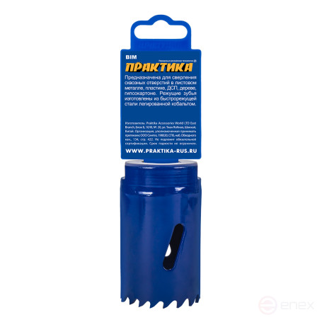 Коронка биметаллическая ПРАКТИКА 30 мм (1шт), клипса (773-217)