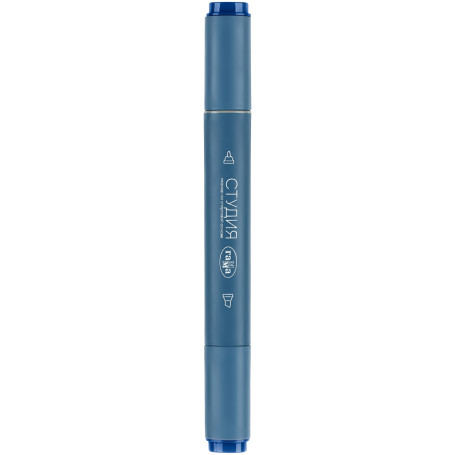 Double-sided marker for sketching Gamma "Studio", Prussian blue, triangular body, bullet-shaped/wedge-shaped. tips