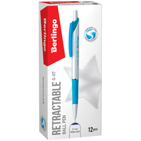 Automatic ballpoint pen Berlingo "G-07" blue, 0.7 mm, grip