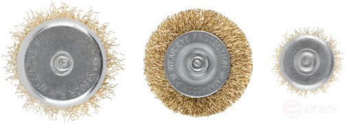 Корщетки со штифтом, набор 3 шт. ( колесо 50 мм / чашка 50 мм / венчик 25 мм )