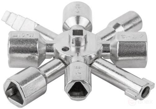 Ключ универсальный для электрошкафов 10-в-1, двусторонняя CrV бита РН2/SL7