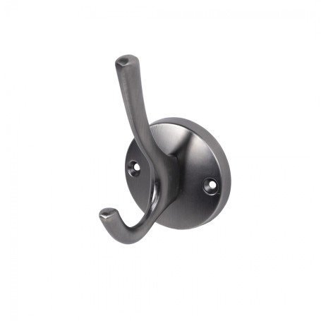 Крючок меб. двухрожковый мет. HORN шлифованный никель AKS