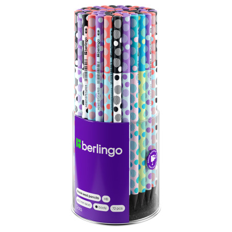 Pencil b/g Berlingo "Dots" HB, round, ebony, sharpened