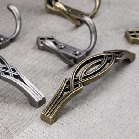 Hook metal two-horn metal PALAZZO antique brass AKS