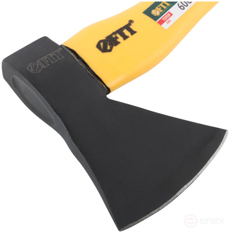 The axe is forged reinforced steel, reinforced fiberglass handle, anti-vibration pads 600 gr.