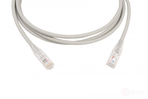 WRline WR-PC-RJ45-UTP-5E-2-GY Patch Cord U/UTP, category 5e, 2xRJ45, unshielded, grey, LSZH, 2m