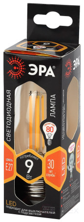 LED ERA Lamp F-LED B35-9w-827-E27 9W Filament Candle Warm White Light E27