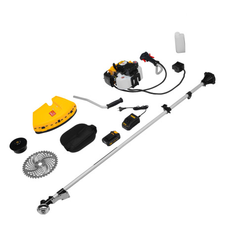 Gasoline trimmer DT-43E, 43 cm3, all-in-one rod, electric starter, consists of 2 parts Denzel
