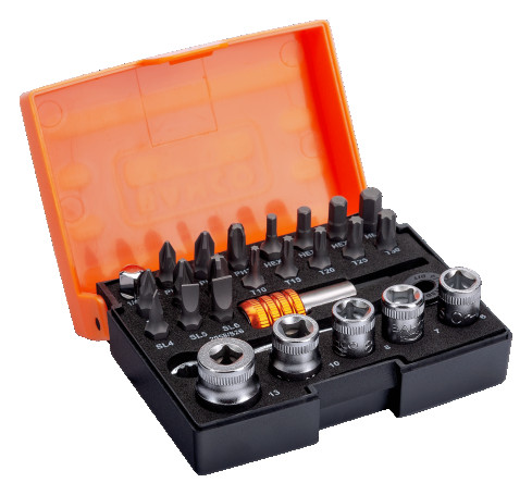 1/4" Set of bits and end heads, 26pcs