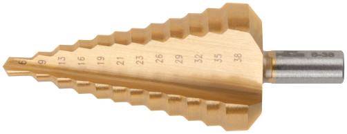 HSS step drill for metal, 12 steps, 6-38 mm