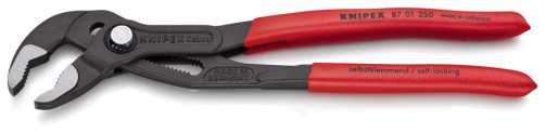 KNIPEX COBRA® клещи переставные с фиксатором, 50 мм (2"), под ключ 46 мм, L-250 мм, серые, 1-к ручки, держатель