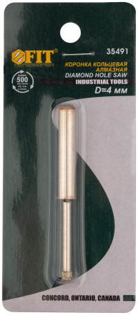 Коронка алмазная кольцевая для керамогранита/мрамора 4 мм