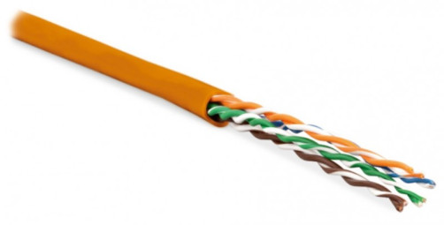 UUTP4-C5E-P24-IN-LSZH-OR-305 (305 m) Twisted pair cable, unshielded U/UTP, Category 5e, 4 pairs (24 AWG), stranded (path), LSZH, NG(A)-HF, -20°C–+75°C, orange