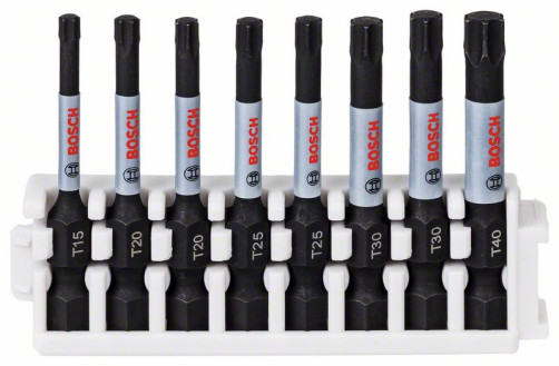 Set of 8 bits for Impact Control screwdriver, 1 pc. T15, 2 pcs. T20, 2 pcs. T25, 2 pcs. T30, 1 pc. T40, 2608522329