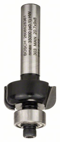 Profile milling cutter E 8 mm, R1 4 mm, D 20.7 mm, L 9 mm, G 53 mm