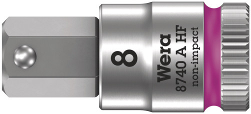 8740 A Hex-Plus HF Zyklop End head with an insert for an internal hexagon, DR 1/4", with the function of fixing fasteners, 8 x 28 mm