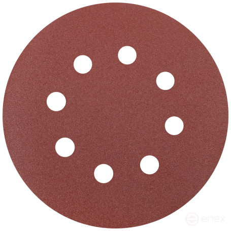 Круги шлифовальные с отверстиями (липучка), алюминий-оксидные, 125 мм, 5 шт. Р 150