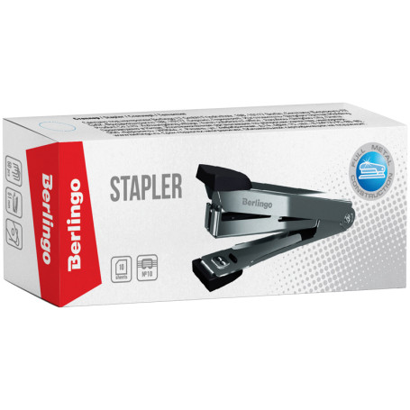 Stapler No. 10 Berlingo "Steel and Style" up to 10 liters., metal body, black