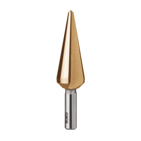 Cone drill bit HSS ground CBN with cross sharpening Ø 3,0 - 14,0 TiN