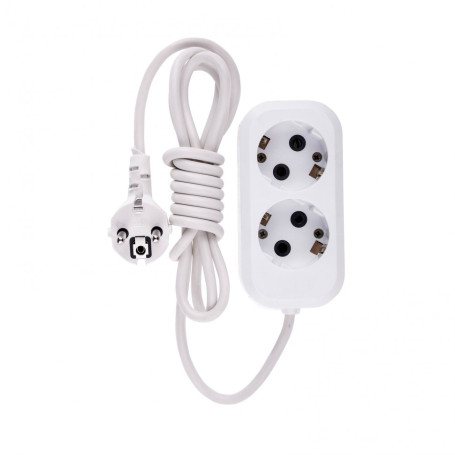 Household extension cord, without grounding, 3 m, 3 sockets, 6 A, UH6 Denzel series