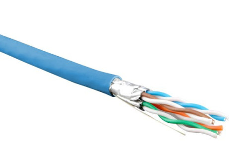 UFTP4-C6-S23-IN-LSZH-BL-500 (500 m) Twisted pair cable, shield. U/FTP, cat. 6, 4 pairs (23 AWG), single-core. (solid), each.foil-wrapped pair, LSZH, ng(A)–HF, -20°C-+60°C, blue-warranty: 15 years compon., 25 years system