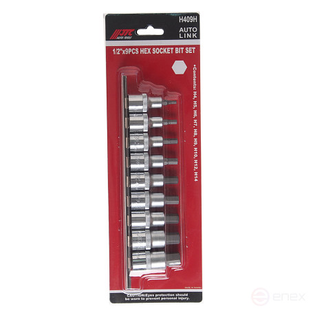 1/2" HEX H4-H14 9 pieces JTC Bit Head Set