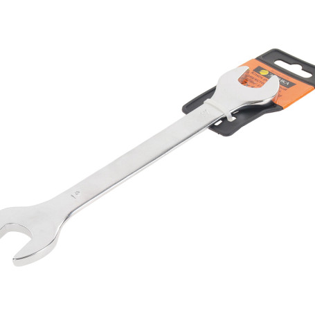 Ключ рожковый 17х19мм ER-32179 (Chrome vanadium) на держателе сатинированный ЭВРИКА 1/10