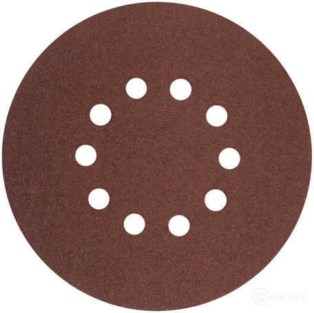 Круги шлифовальные с отверстиями (липучка), алюминий-оксидные, 225 мм, 5 шт. Р 40