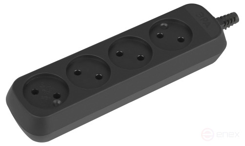 ERA KX-4-B block 4 sockets without grounding black
