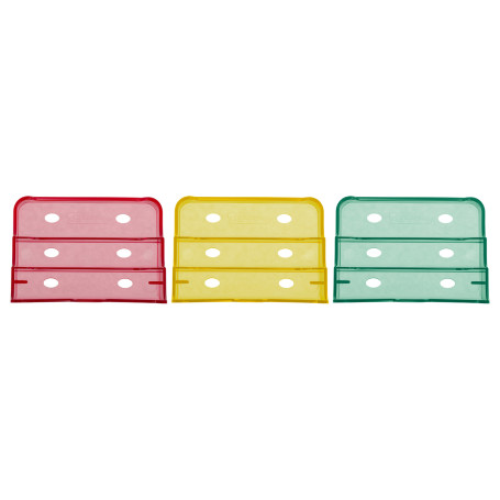 Подставка для визиток настольная СТАММ, 70*102мм, 3 отделения, пастельные цвета, ассорти