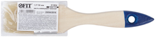 Flute brush "Economy", nature. light bristles, wooden handle 1.5" (38 mm)