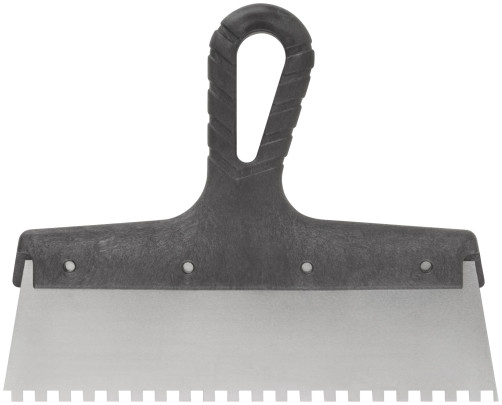 Шпатель фасадный нержавеющий зубчатый 250 мм / зуб 6 мм