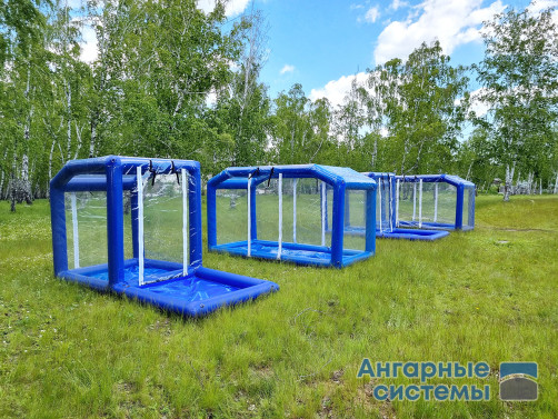 Pneumatic frame modules for sanitation