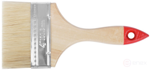 Кисть флейцевая "Оптима", натур. cветлая щетина, деревянная ручка 4" (100 мм)