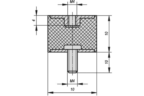 Регулируемая опора M8x80 до 350 кг Алтервиа A00021.1104008080