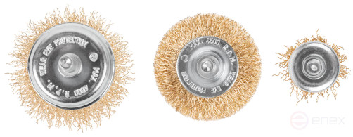 Набор щеток для дрели, 3 шт. ("Чашки" 25, 50 мм, "Плоская" 50 мм, латун. витая проволока, блистер, CUTOP Profi)