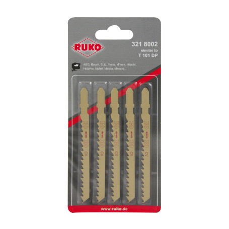 Пилки для электролобзиков RUKO 8002 HCS, 5 шт.